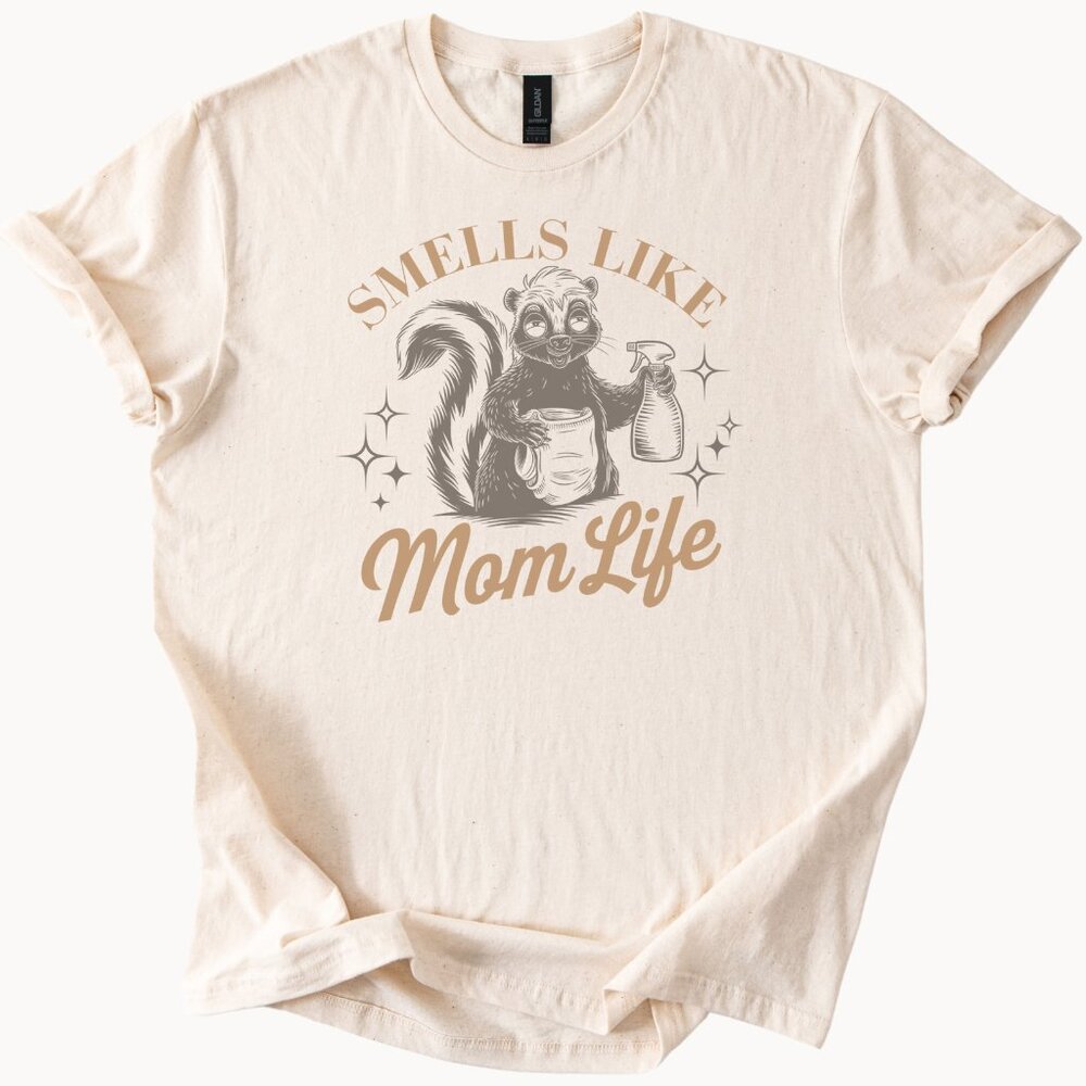 Skunk Mom Life Shirt Smells Like Mom Life Cute Funny Animal Cleaning Tee Gift